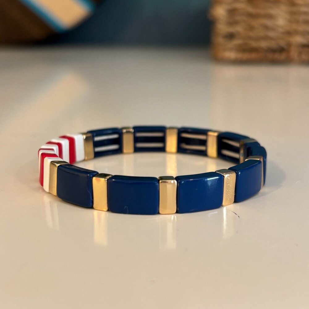 Roxanne Assoulin Americana Beaded Enamel Bracelet - Picture 2 of 5